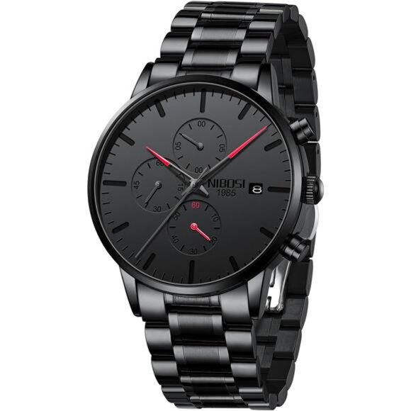 Men's Watches Analog Minimalist Black Dial Watches for Men